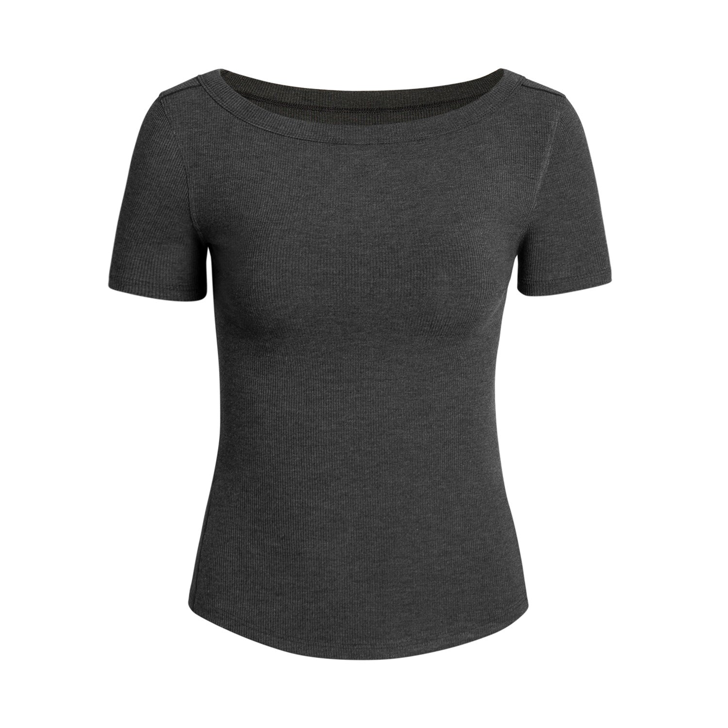 Athena Lulu One-word Collar Nude Sports Fitness Tee