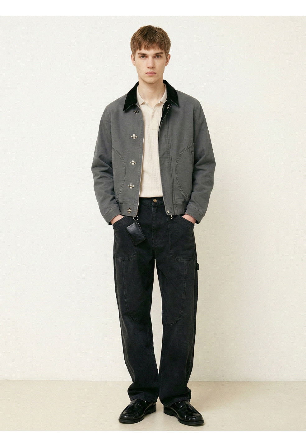 MADEEXTREME Retro Casual Color Matching Lapel Jacket