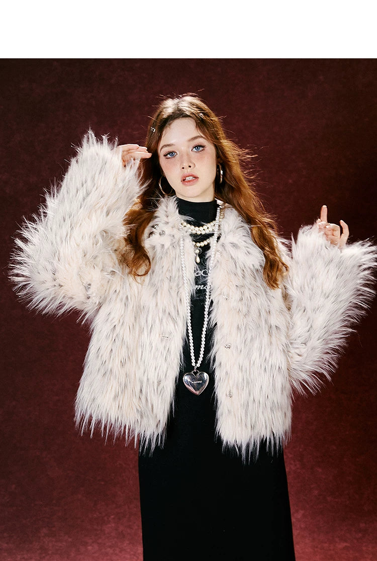 Imone Small Fragrant Style Imitation Fur Plush Short Coat