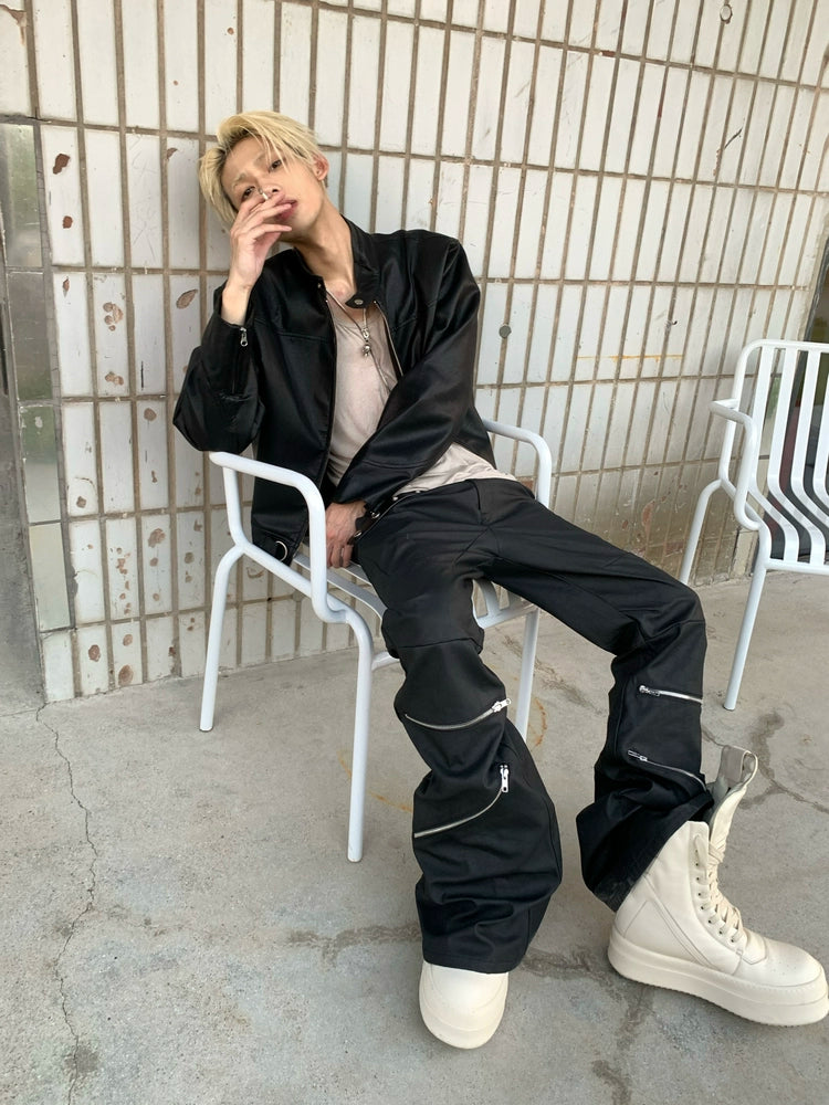 INTENT Casual Stand-up Collar Short Jacket