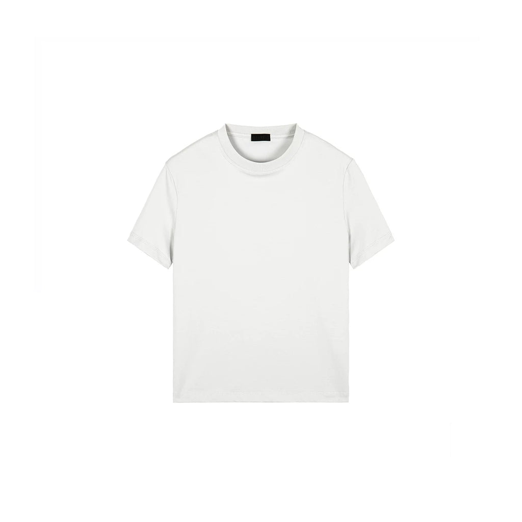 PLUS NO LOGO Retro Casual Simple Shoulder Tee
