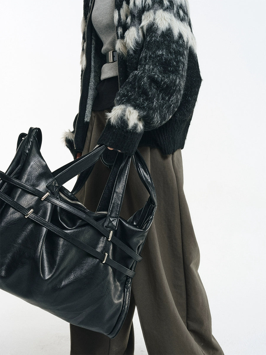 LIMPIDOCULUS Textured Eco-friendly PU Shoulder Large Capacity Bag