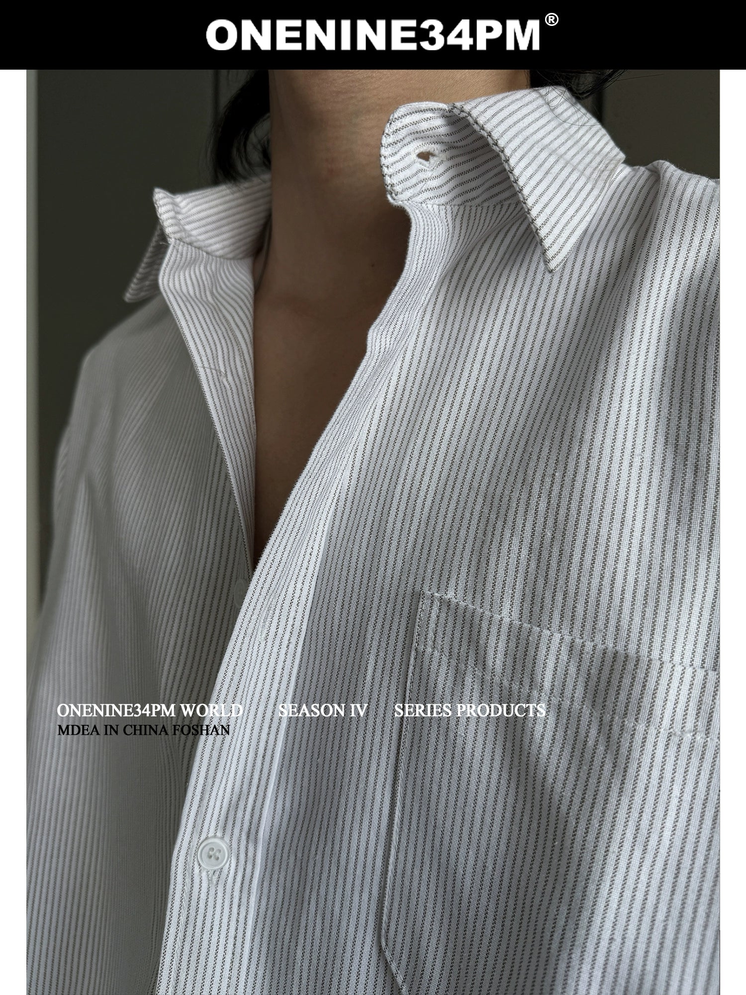 ONENINE34PM Basic Simple Striped Shirt