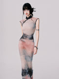 LULUSWINGS Ink Painting Stretch Cheongsam Dress