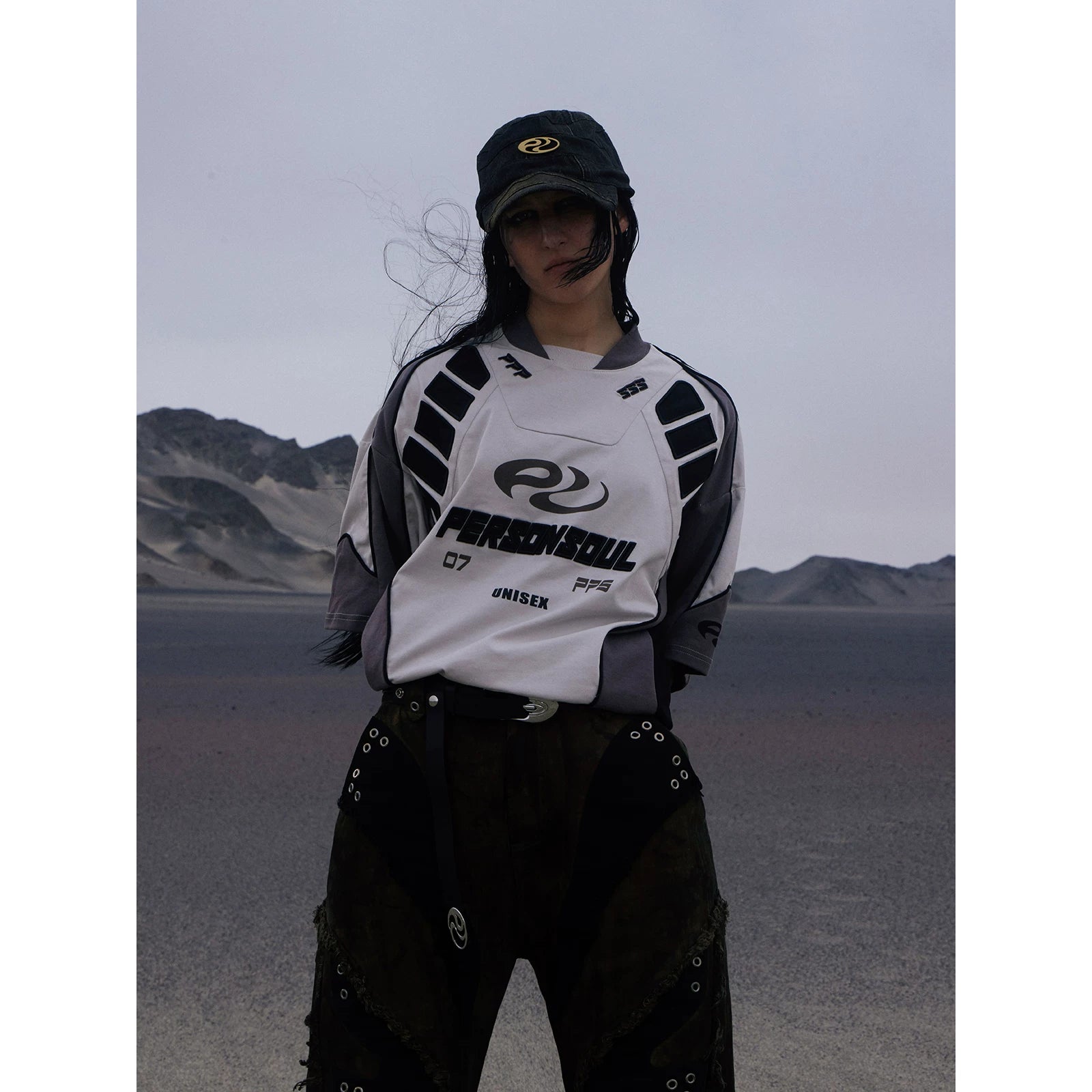 PERSONSOUL Embroidery Color Matching Sports Tee
