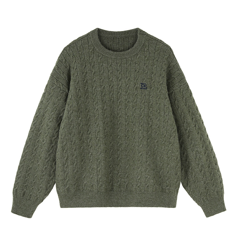 MATCHA STORY Vintage Twist Loose Sweater