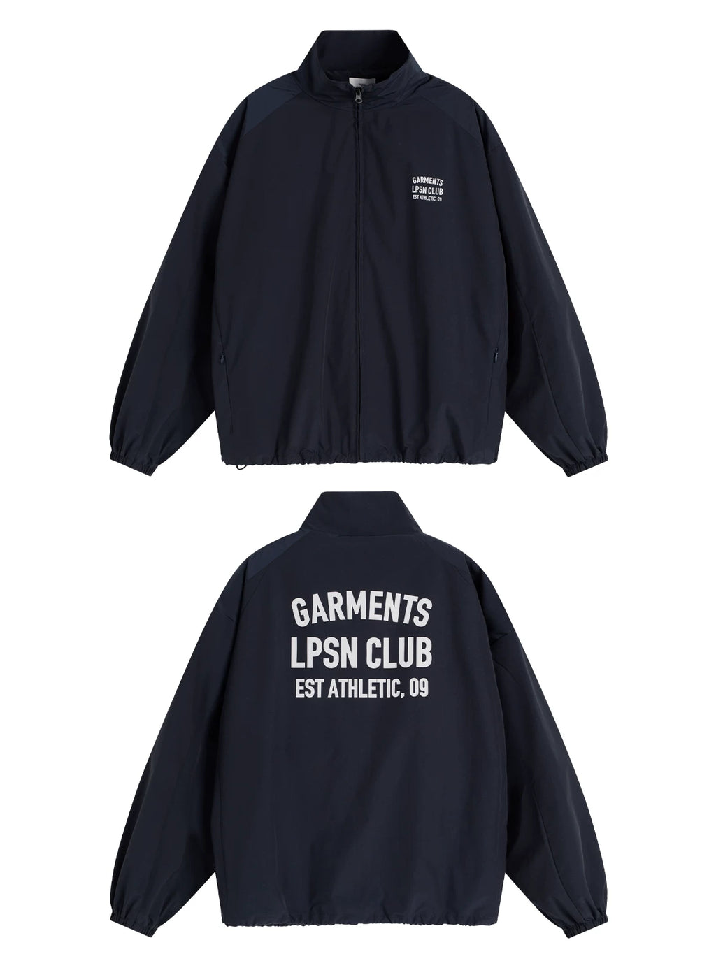 Loopsoon Back Print Stand-up Collar Fashion Coat