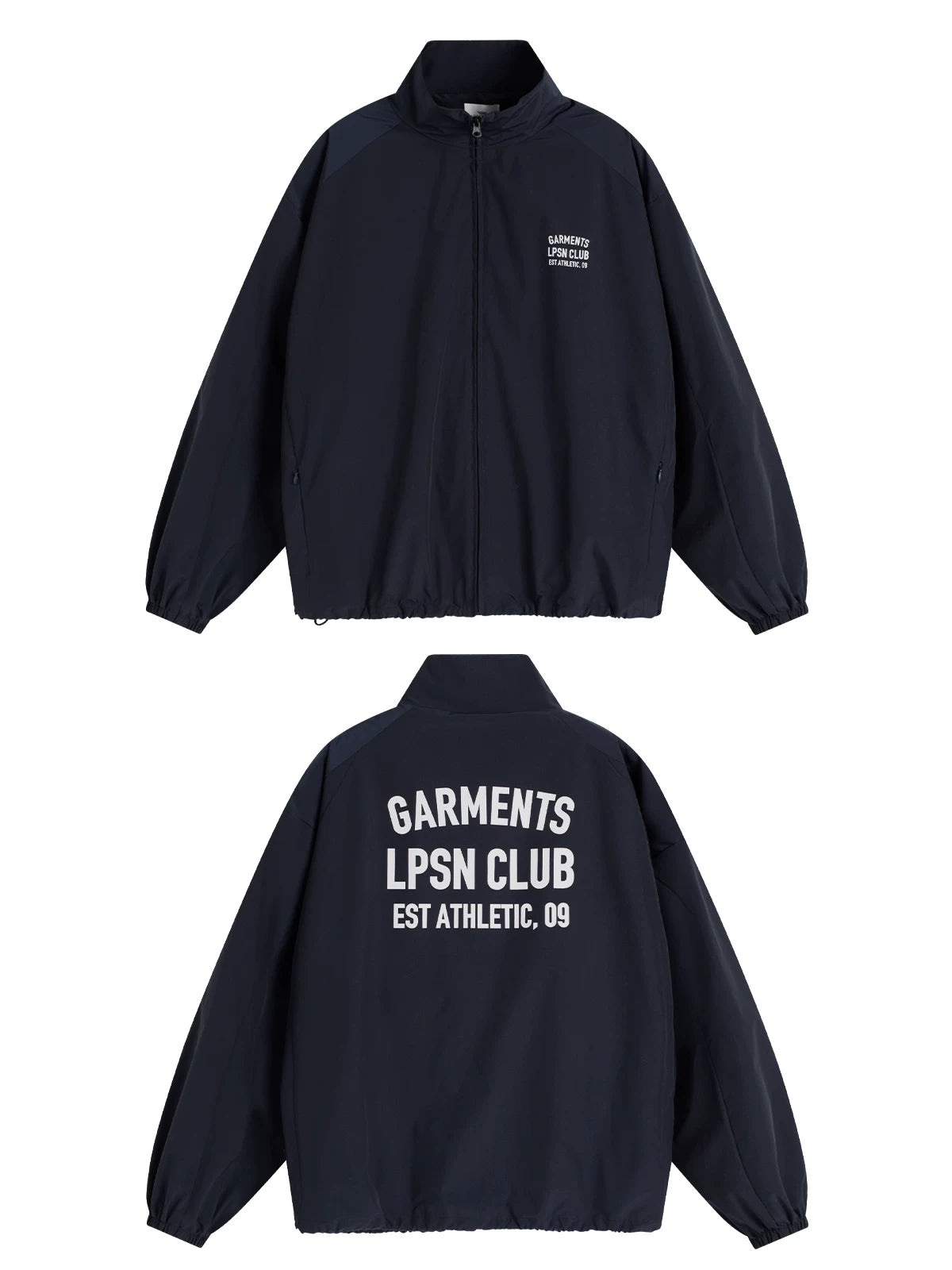 Loopsoon Back Print Stand-up Collar Fashion Coat