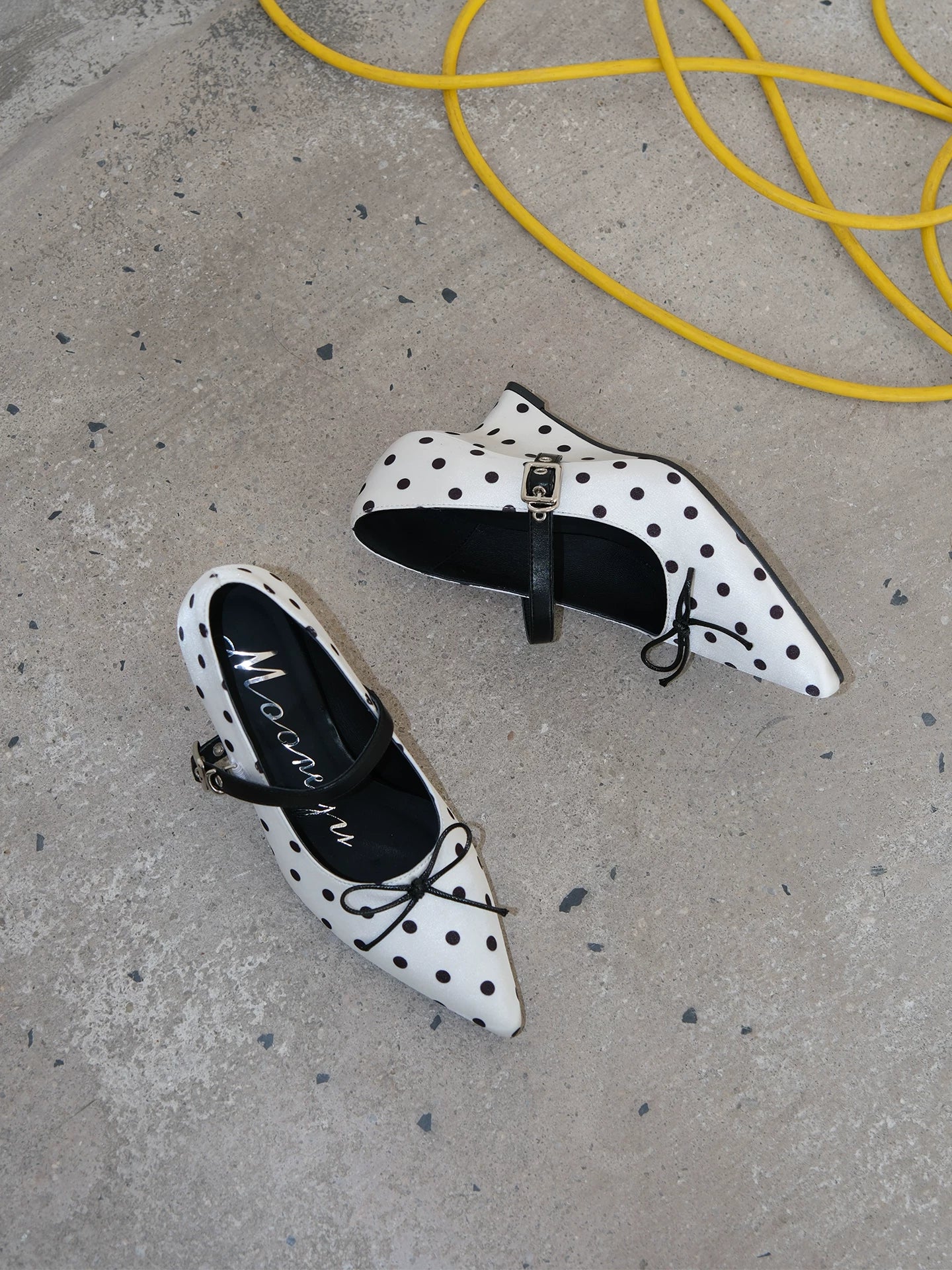 Mooreyu Polka Dot Bow Heels