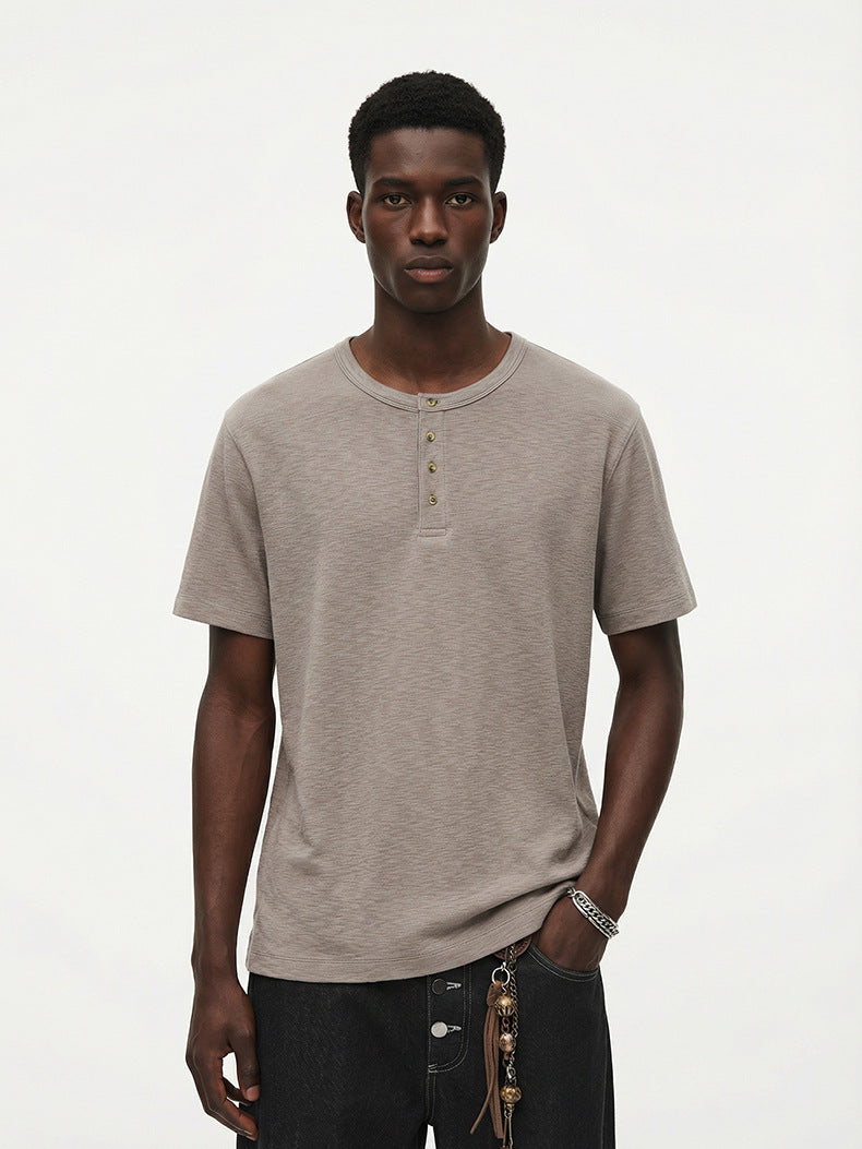 Inflation Old Money Henry Collar Short Sleeve T-Shirt