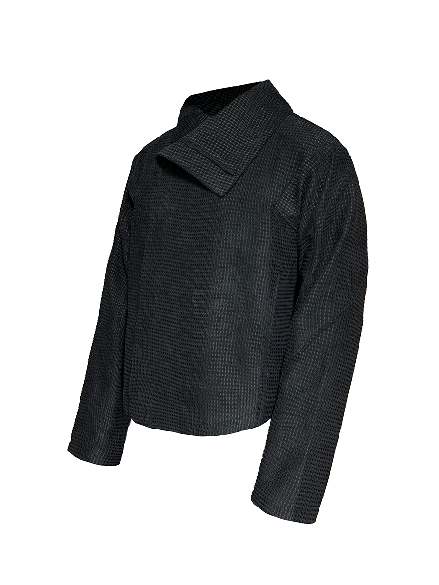 JCAESAR Slanted Zipper Twist Jacket