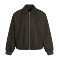11KN Vintage Striped Short Wide Letter Embroidered Jacket