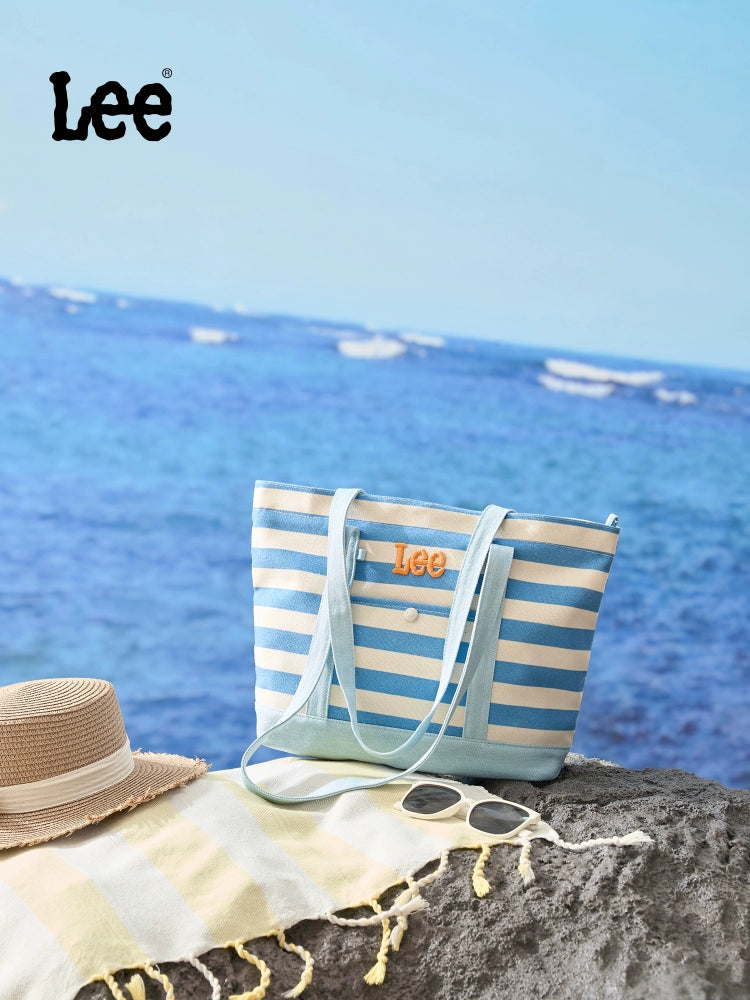 Lee Stripe Large Capacity Casual Versatile Tote Bag