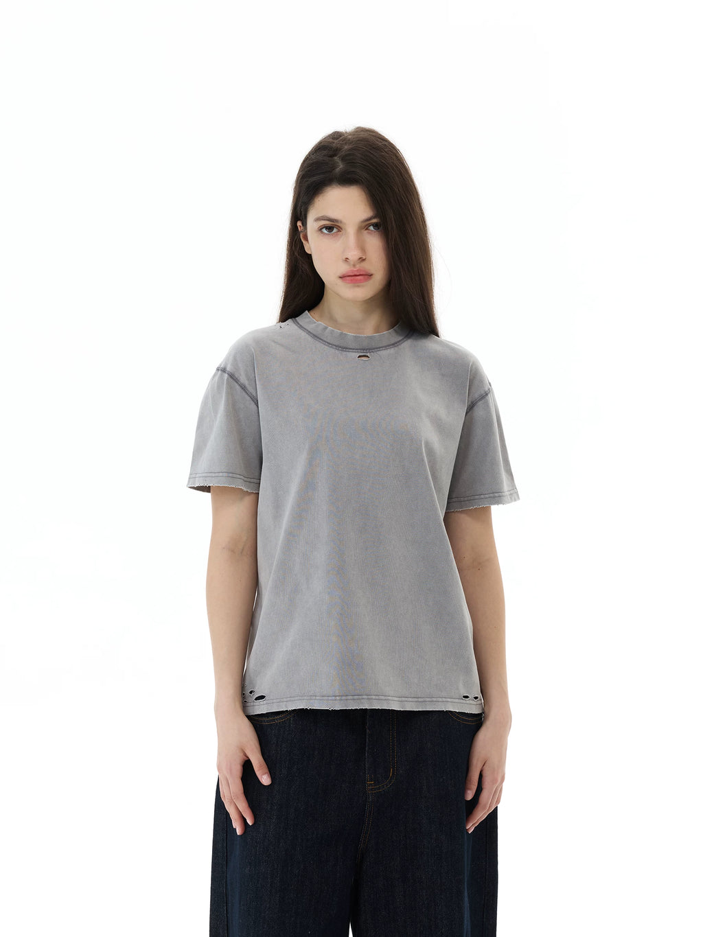 WLNEXT Vintage Ripped Casual Tee