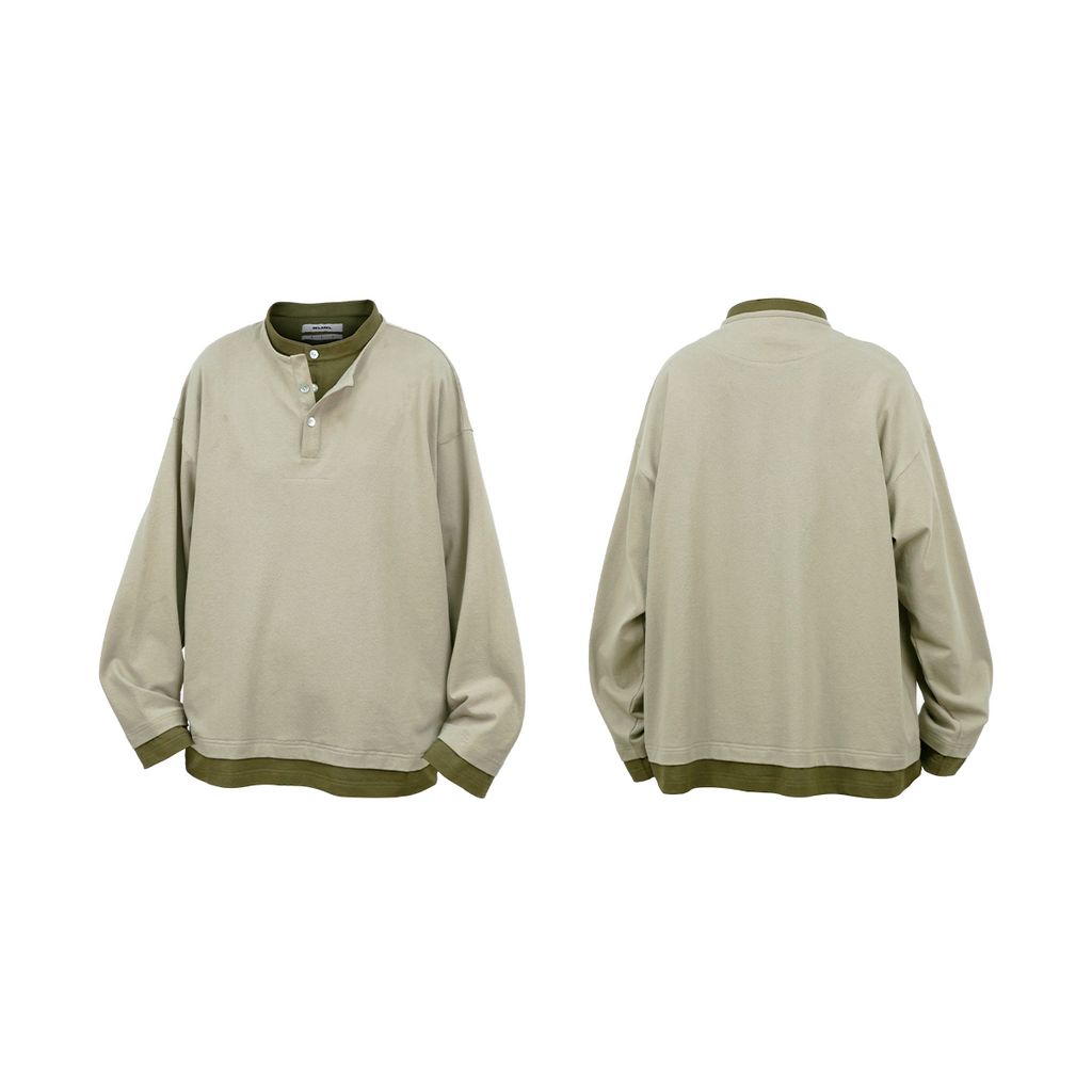 RELABEL Fake Two-piece Color Matching Casual Versatile Long Sleeves