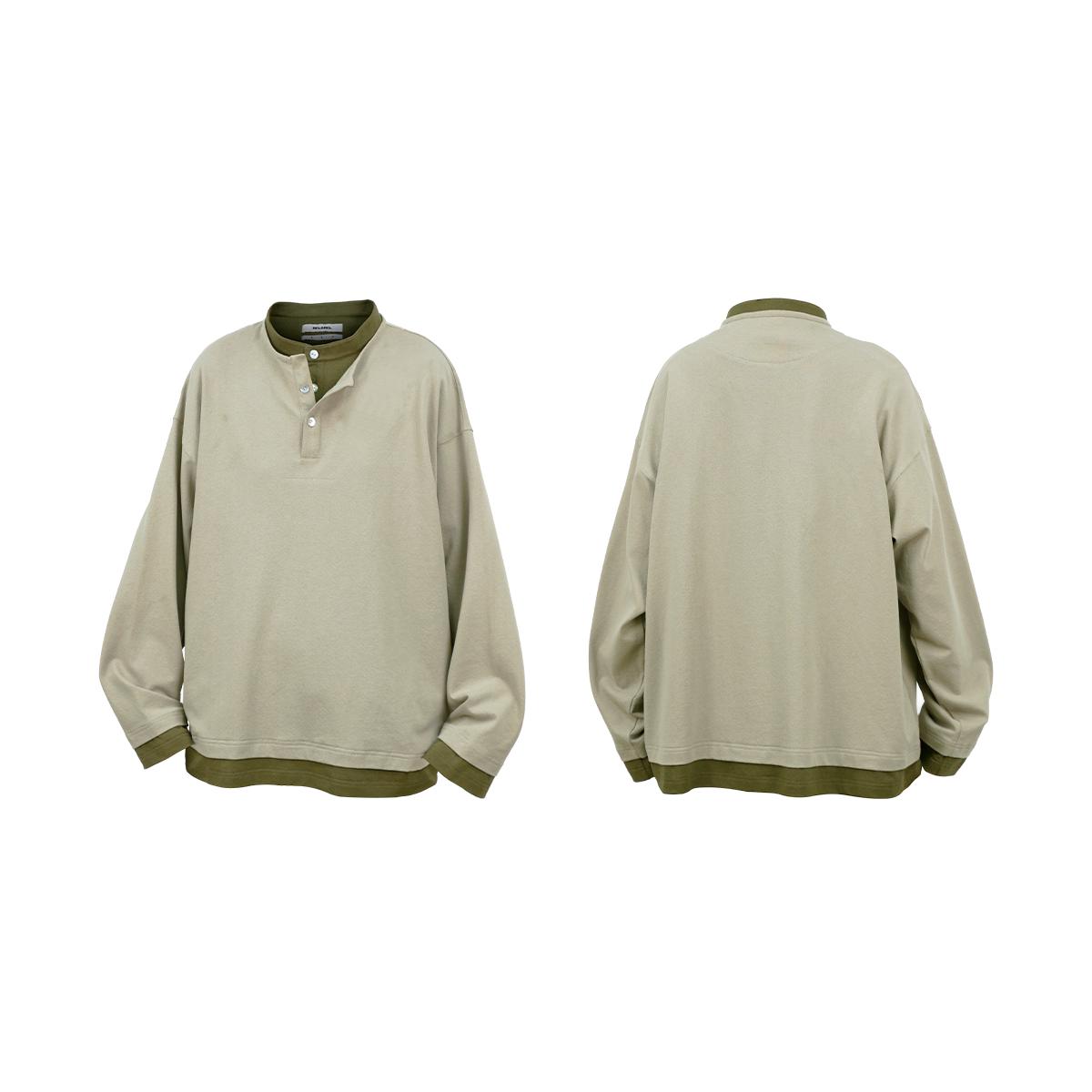 RELABEL Fake Two-piece Color Matching Casual Versatile Long Sleeves