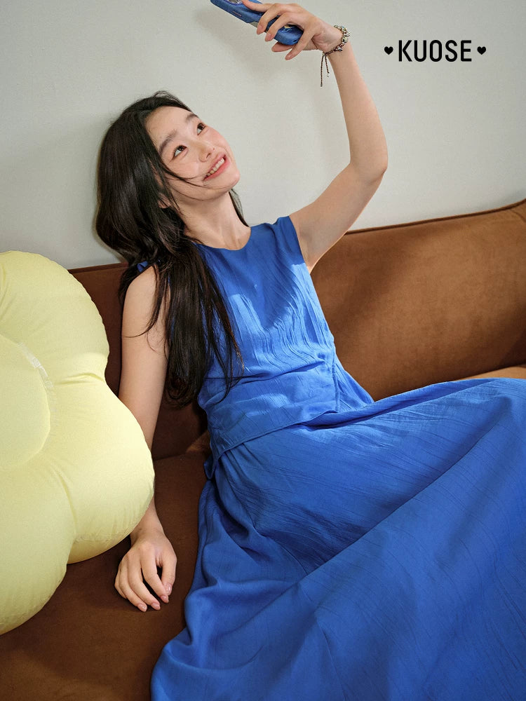 Kuose Fake Two Waist Vest Dress