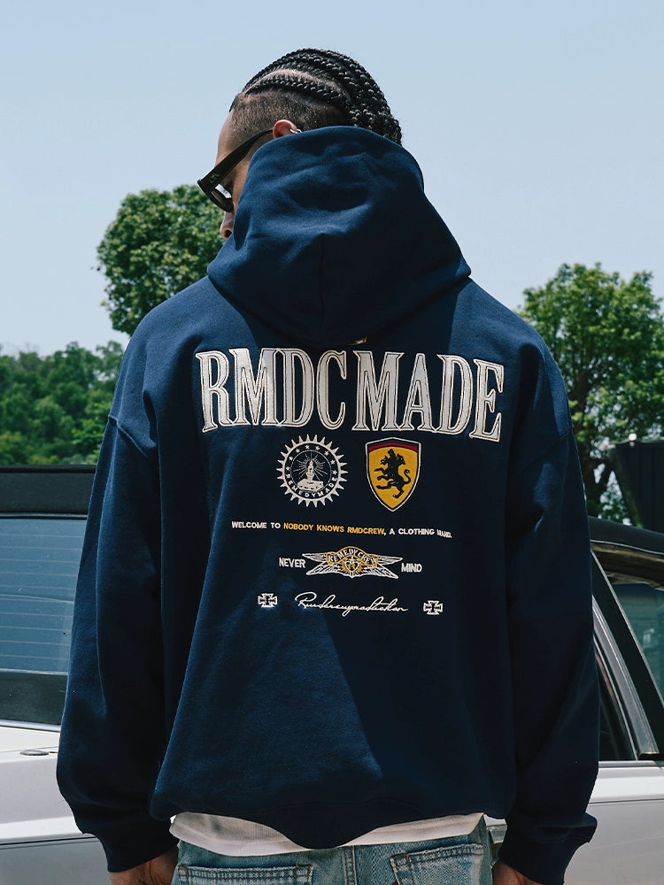 Remedy Embroidered Loose Hooded Sweater