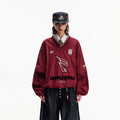 PEOPLESTYLE Badge Embroidered Sports V-neck Sweater