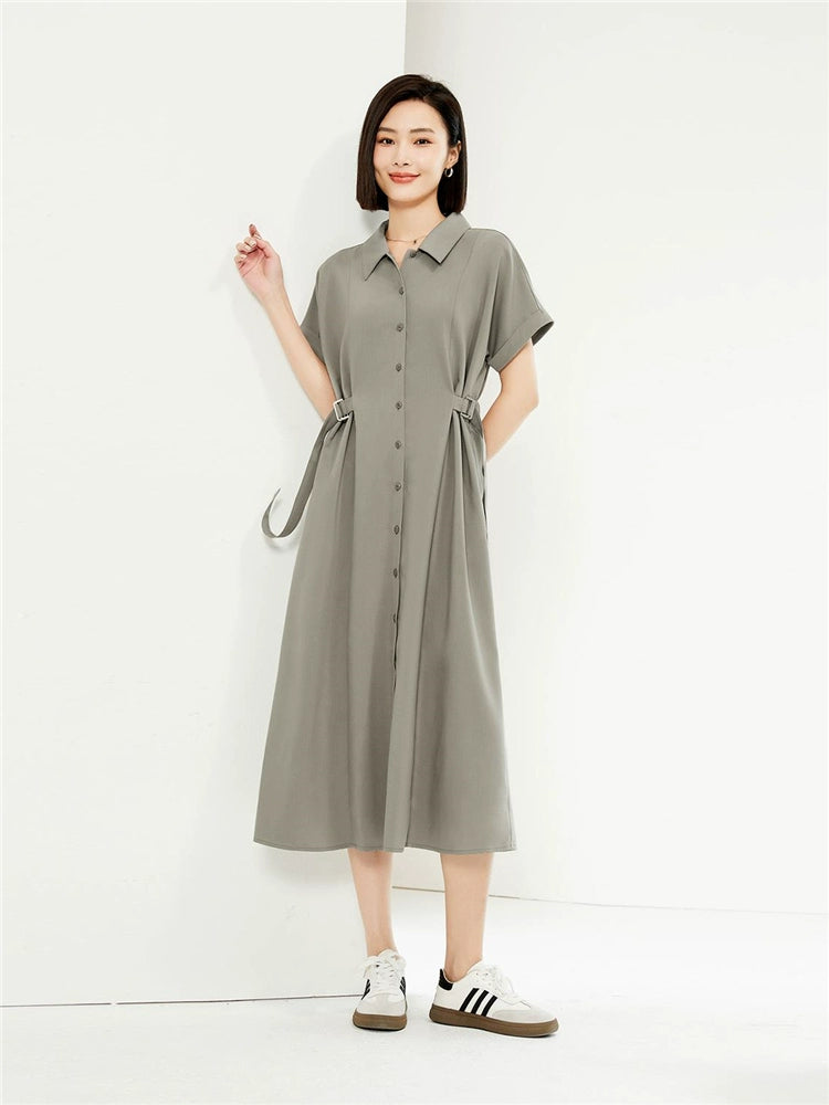Giordano Fashion Waist Shoulder Shirt Dress