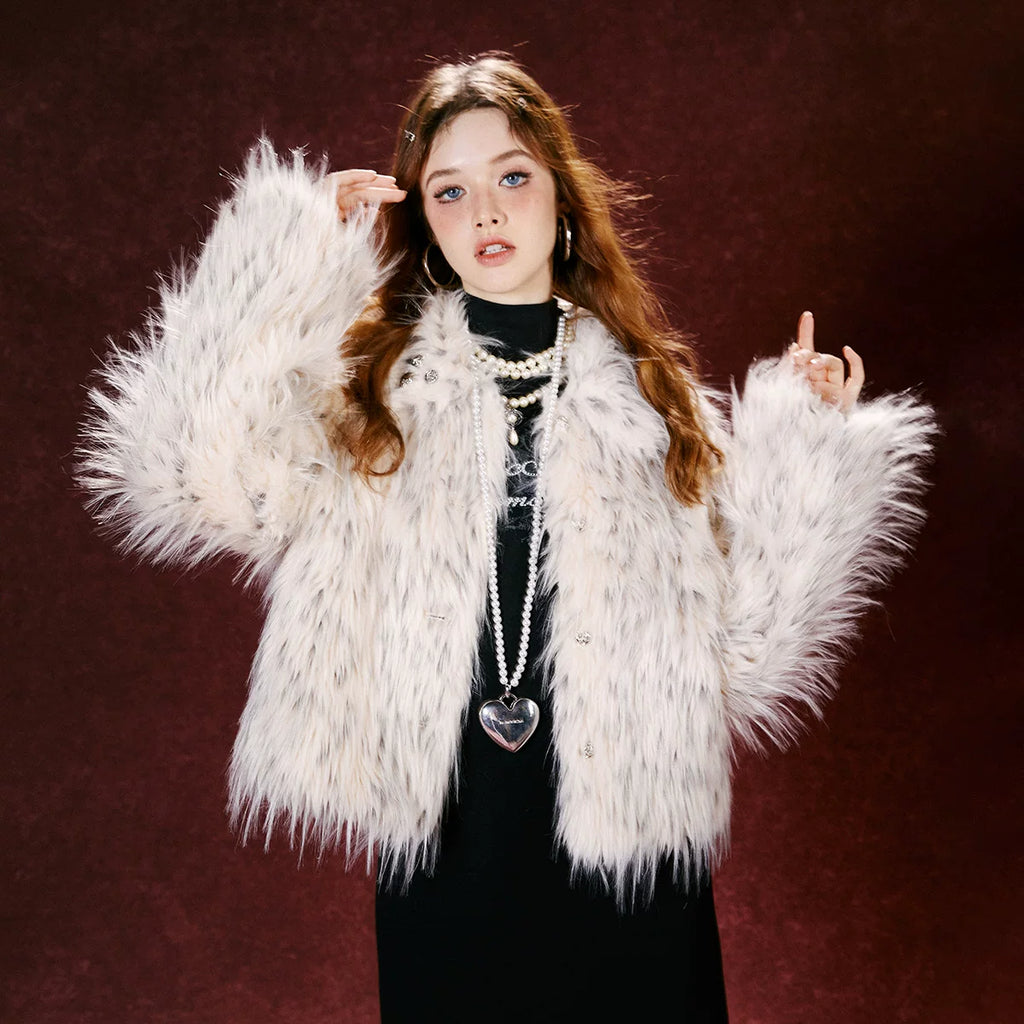 Imone Small Fragrant Style Imitation Fur Plush Short Coat