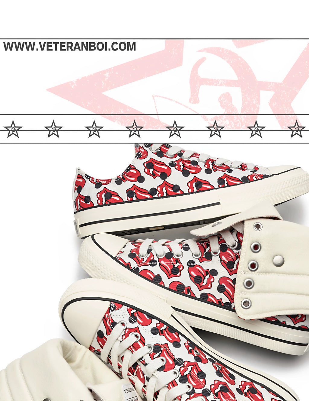 VETERANBOI Tongue Polka Dot Canvas Casual Shoes