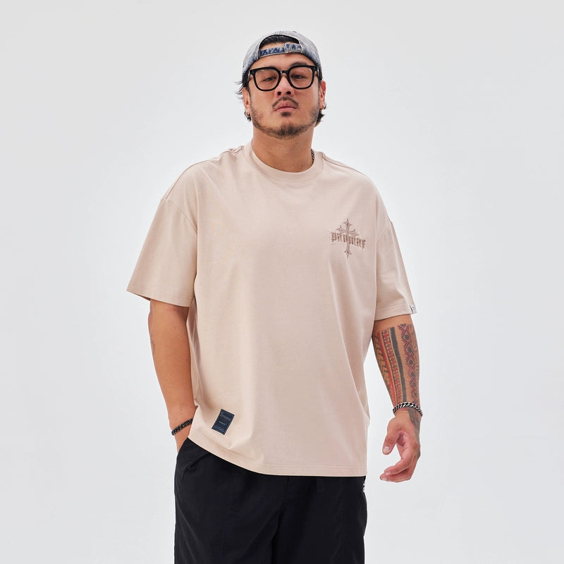 PANMAX Crew Neck Trendy Versatile Embroidery Tee