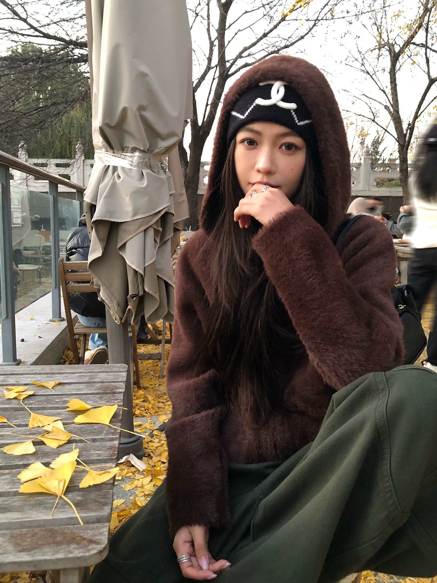 Pusumede Temperament Comfortable Hooded Warm Fluffy Jacket