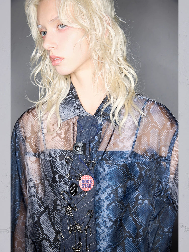 Rocawear Translucent Snake Print Shirt