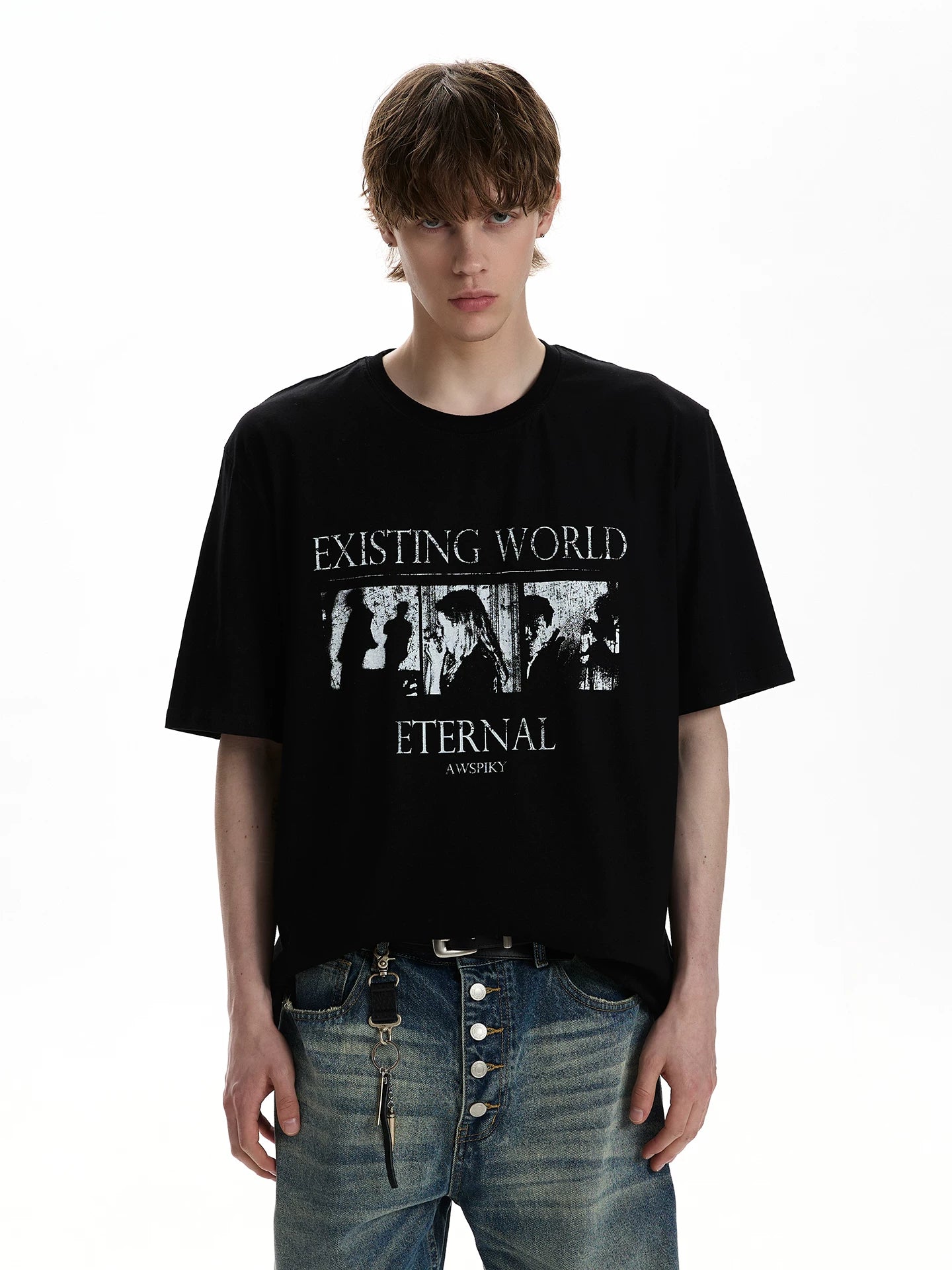 A PUEE PUEE Vintage Street Style Printed T-Shirt – Loose Fit