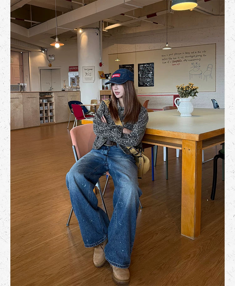 CCYE Vintage Frayed Straight Jeans