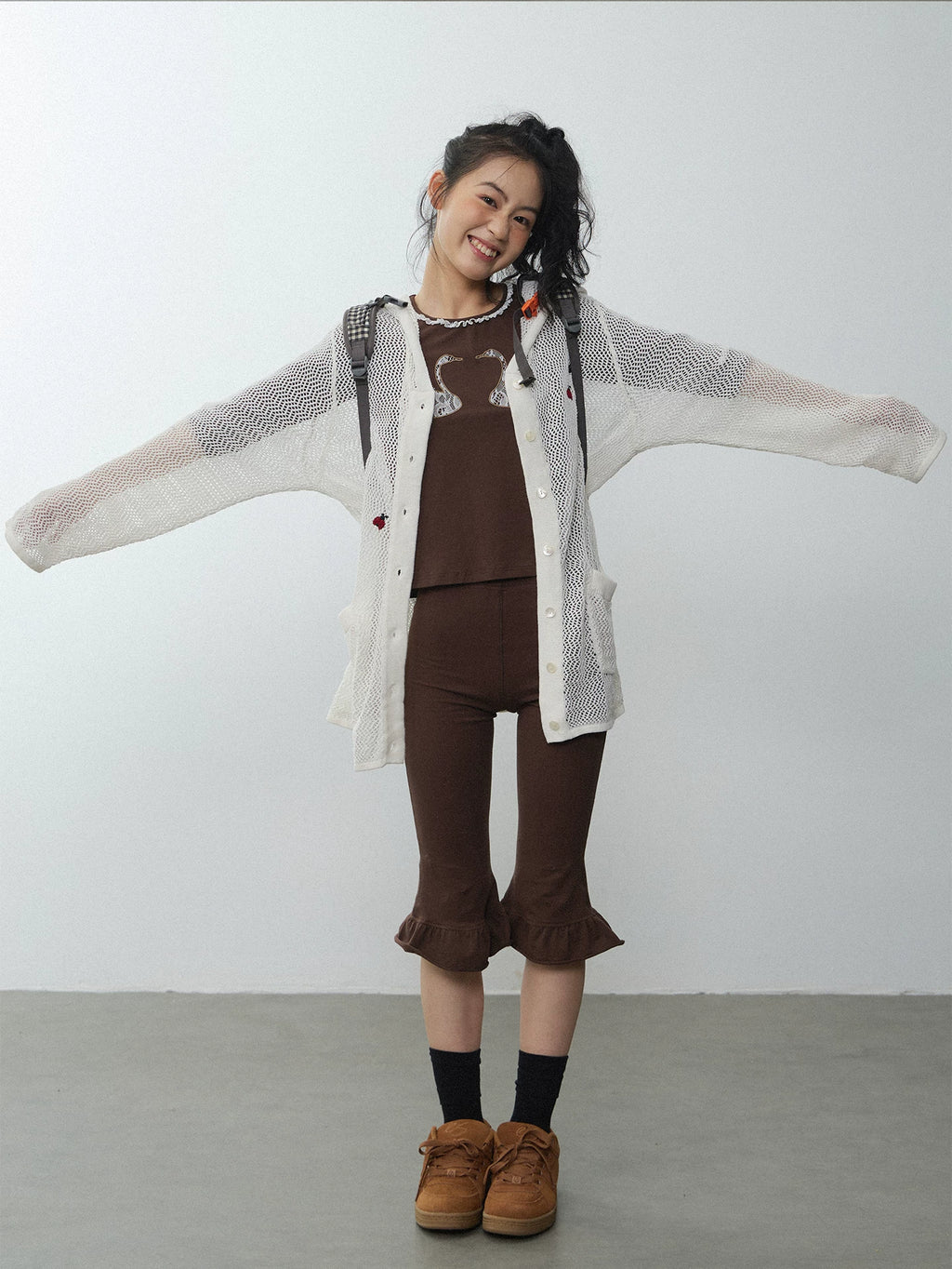 In Two Twos Cutout Knit Hooded Long Sleeves