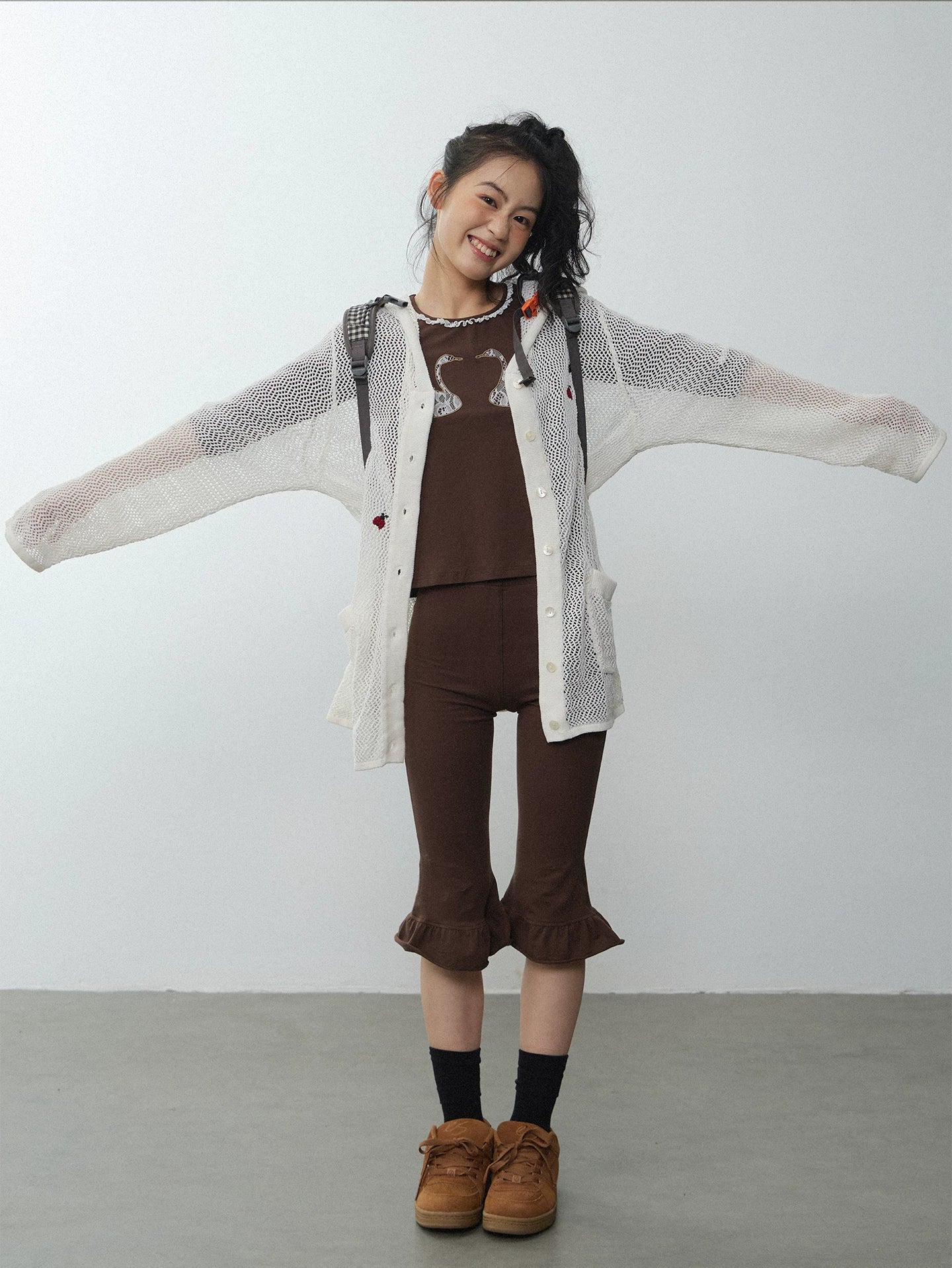 In Two Twos Cutout Knit Hooded Long Sleeves