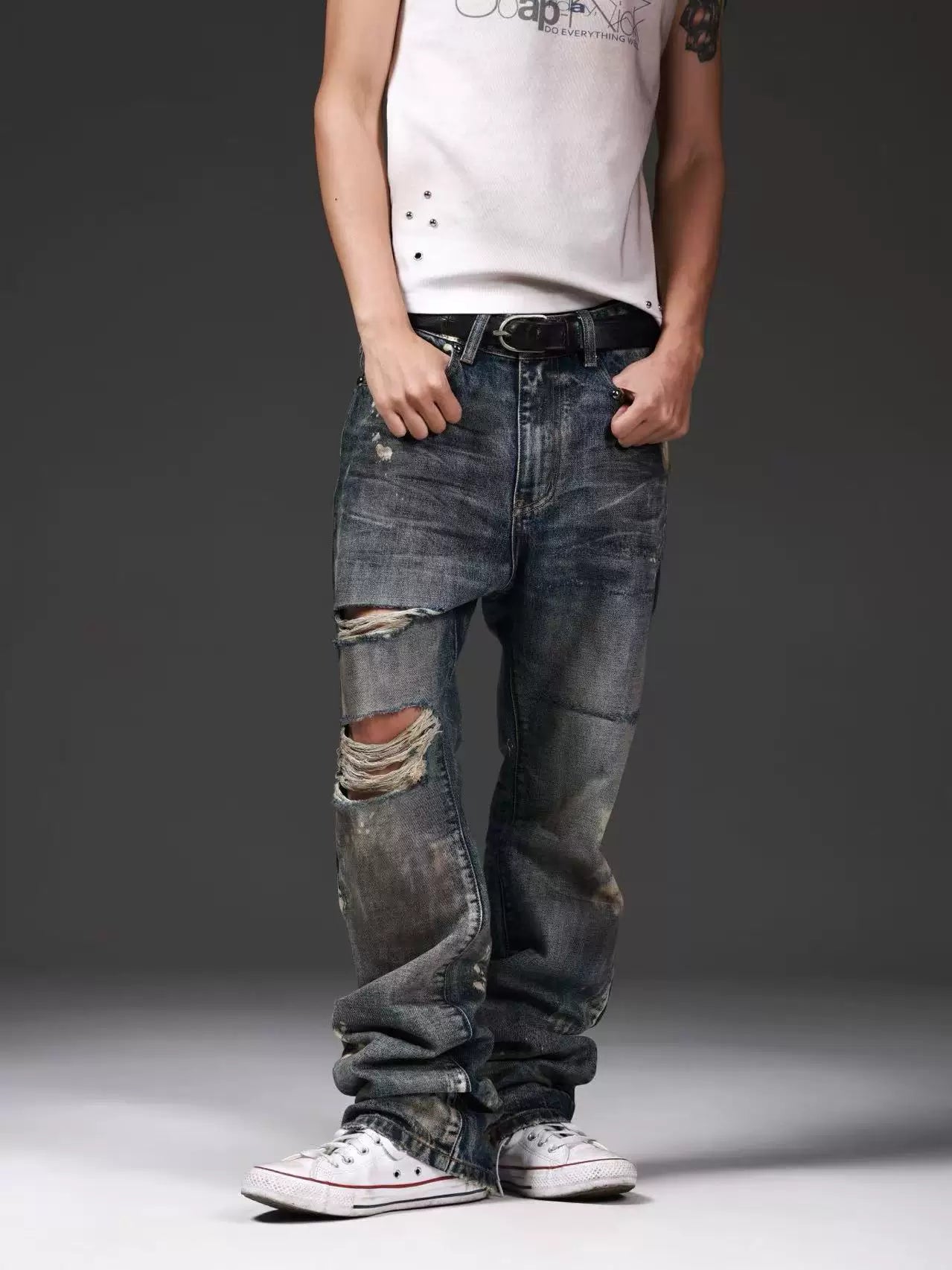 DETW Retro Flared Layered Jeans