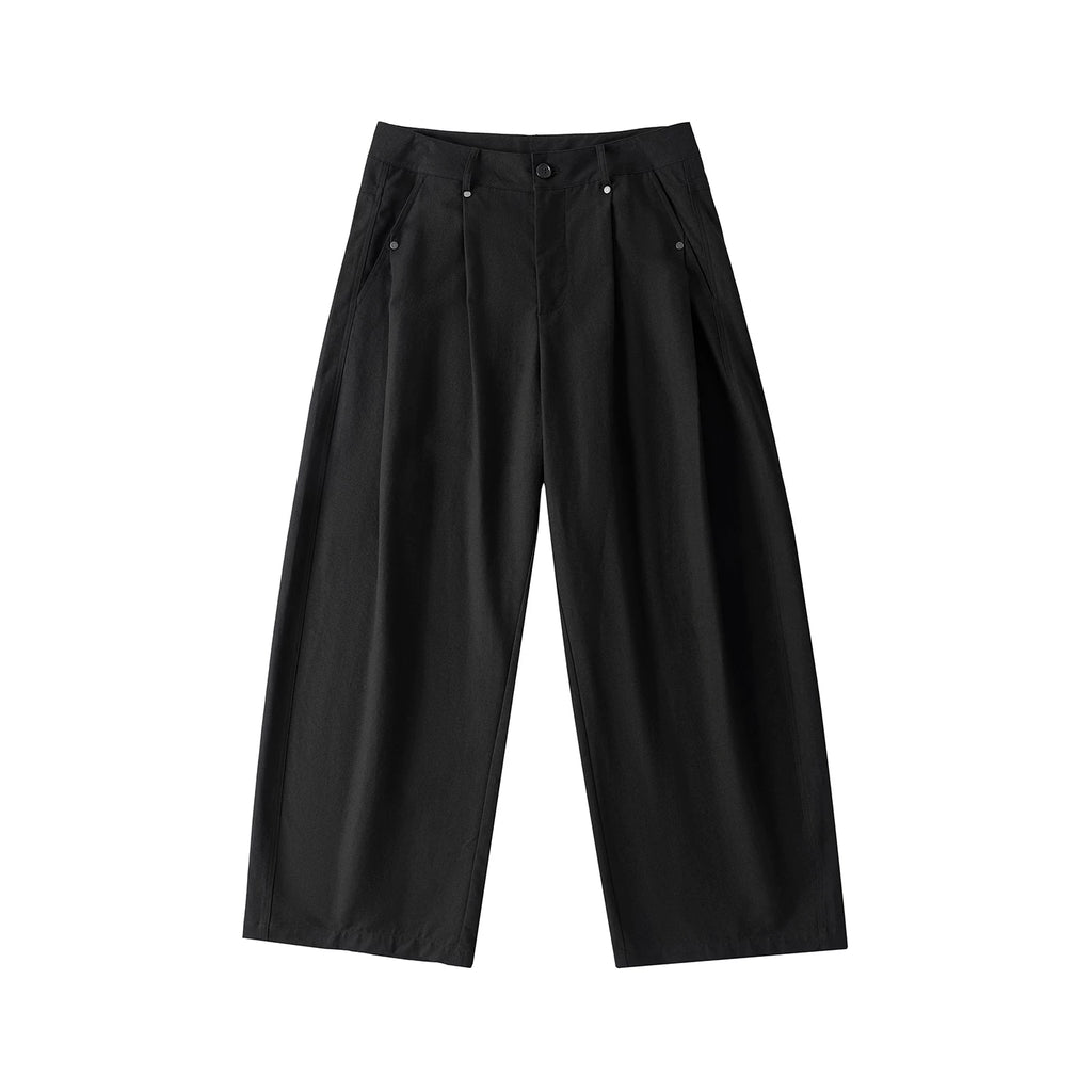 LR Double-pleated Rivet Casual Pants
