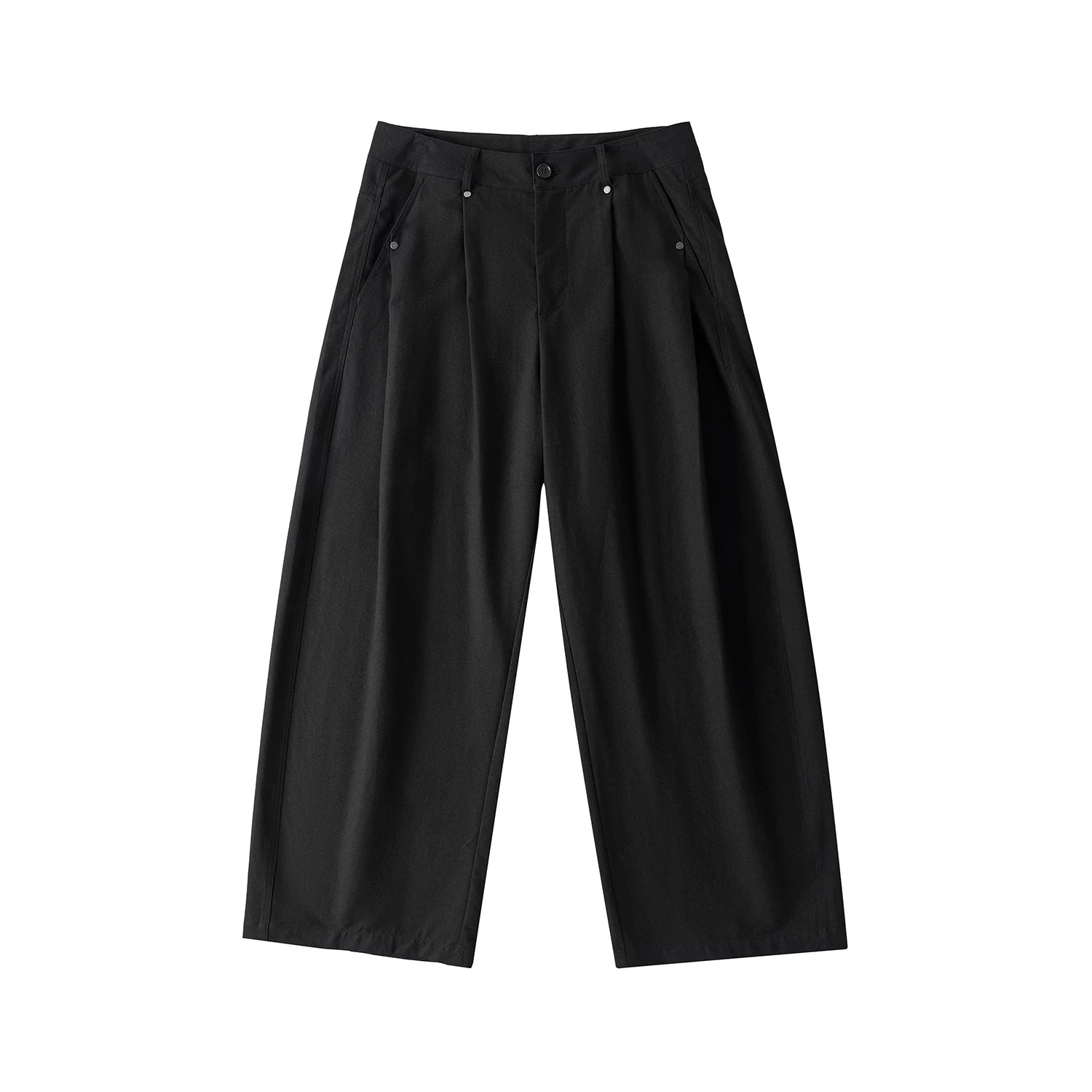 LR Double-pleated Rivet Casual Pants
