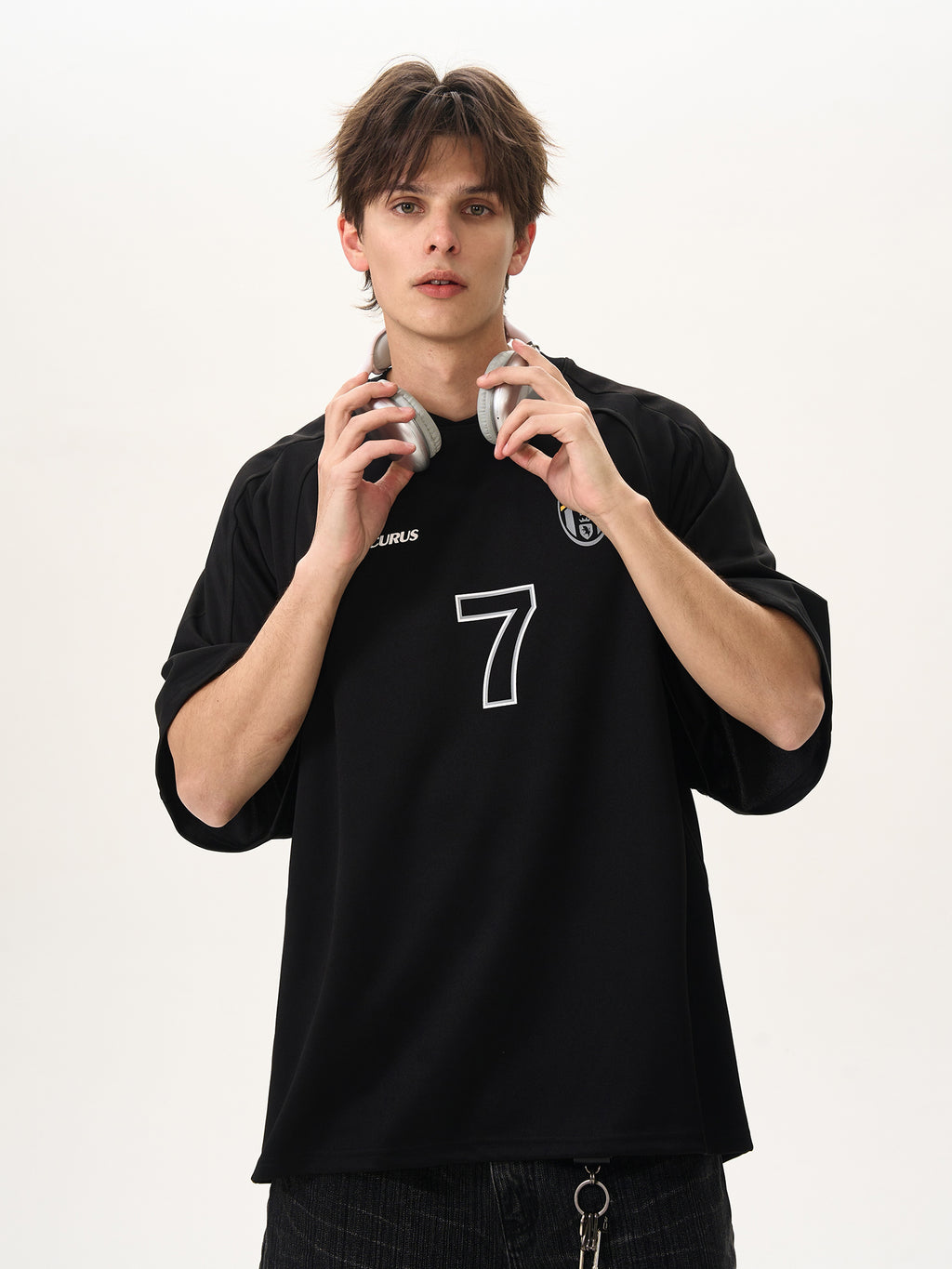 BTSG Splicing loose jersey Tee