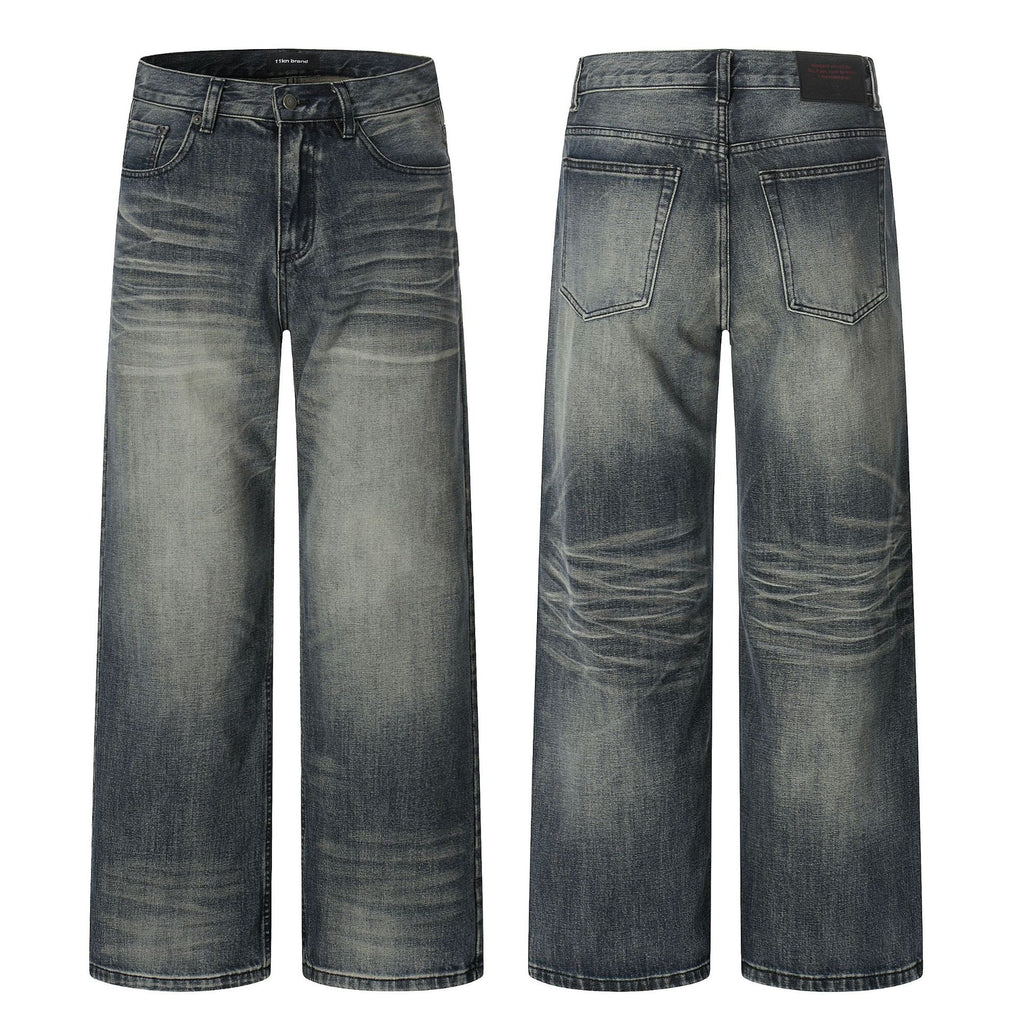 11KN Retro Drape Straight Loose Jeans