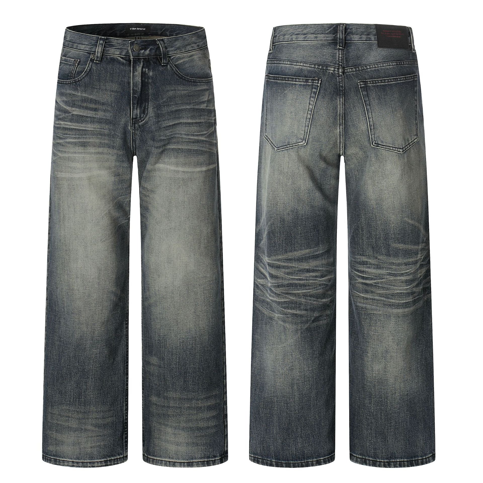11KN Retro Drape Straight Loose Jeans