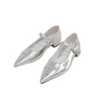 Mooreyu Temperament Leather Light Mouth Retro Flats