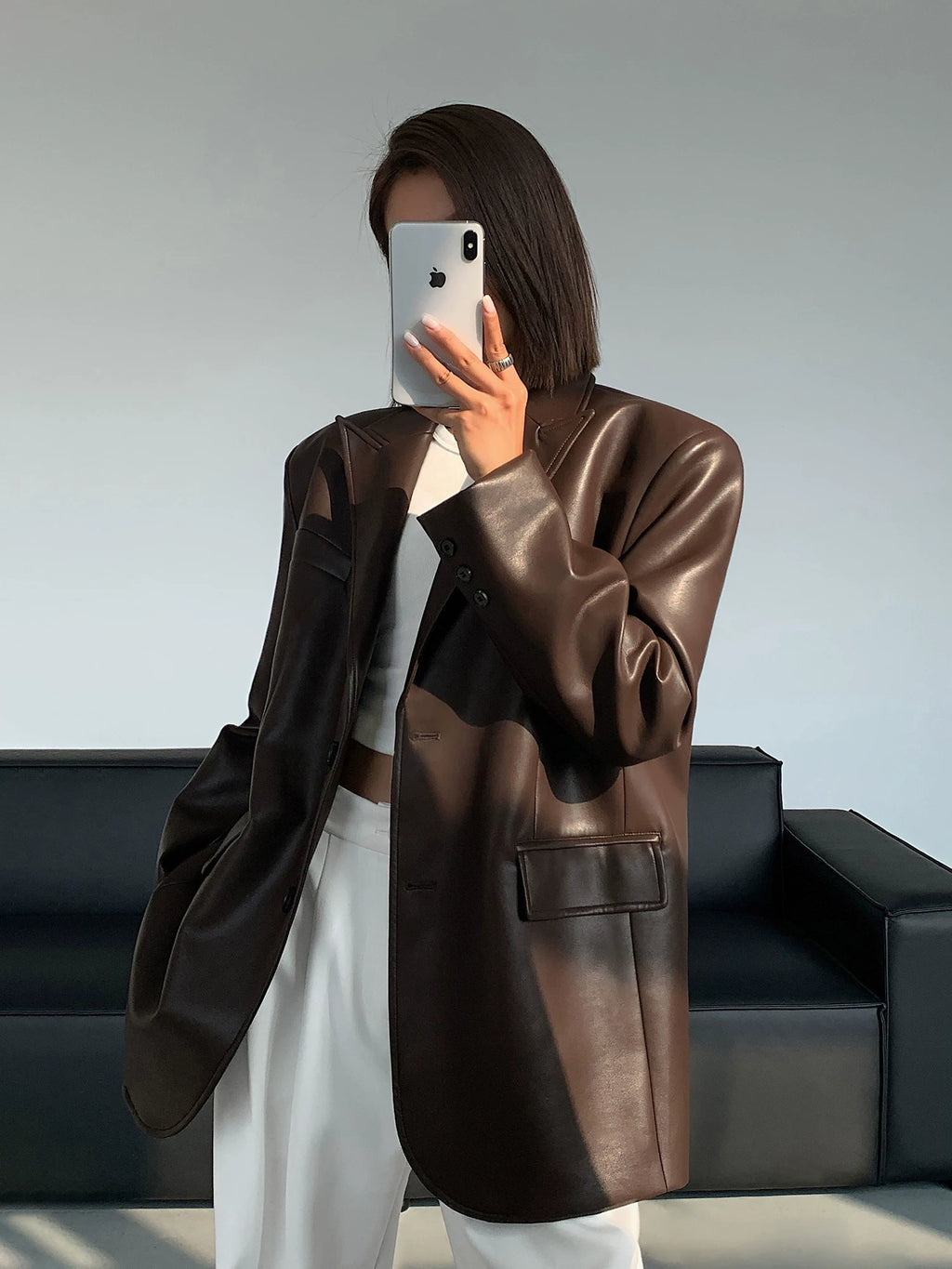OUSPH Vintage Leather Jacket