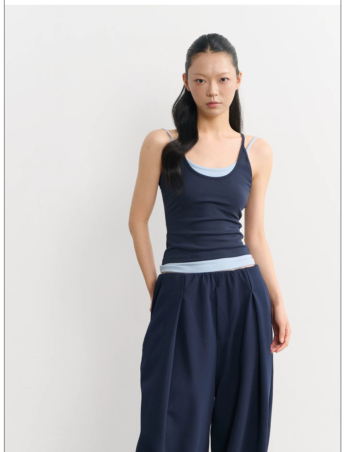 LINY LIBERTY Fake Two-piece Contrasting Sling Vest