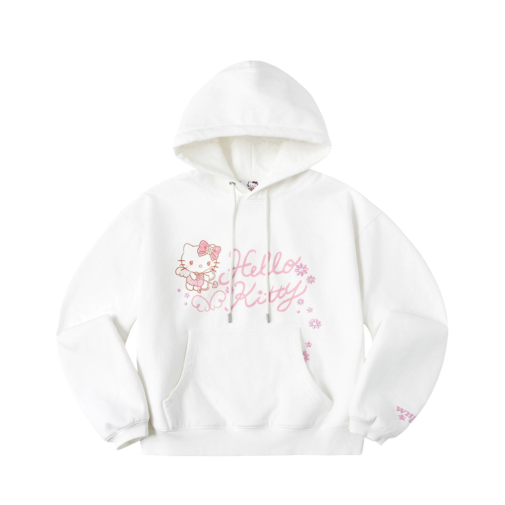 WHOOSIS Angel Embroidered Hooded Sweater