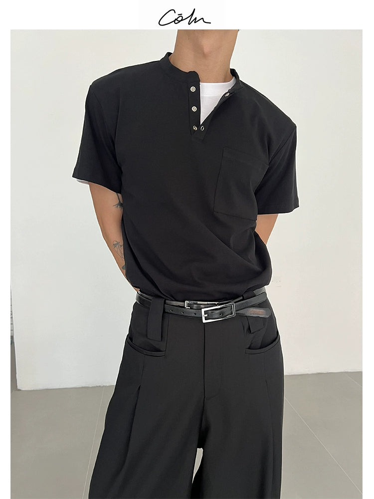 COLN Henry Neck Shoulder Short Tee