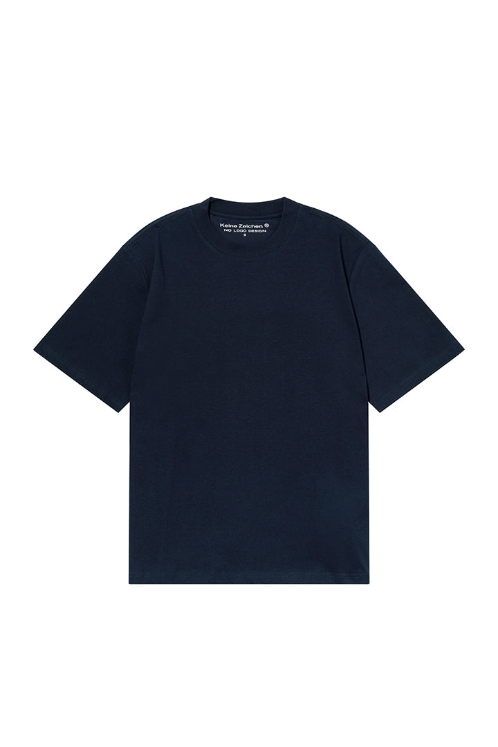 NO LOGO Small Neckline Short and Wide Casual Tee