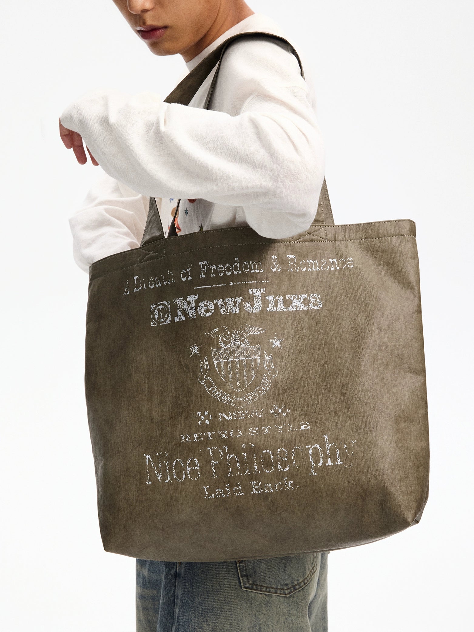 NewJNXS Fuzzy Printed Tote Bag