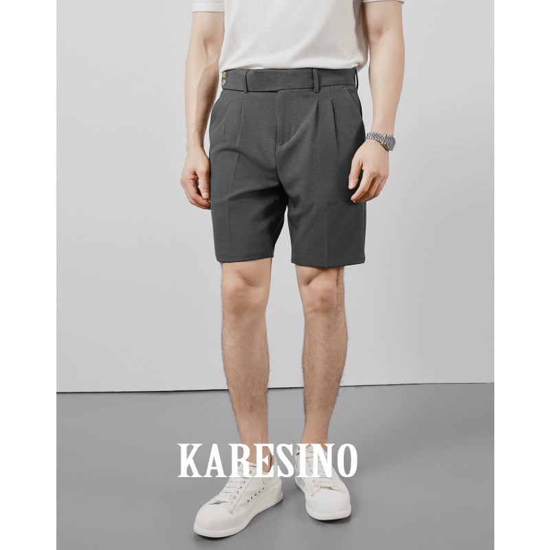 KARESINO Casual Straight-leg Slim-fit Anti-wrinkle Five-point Pants