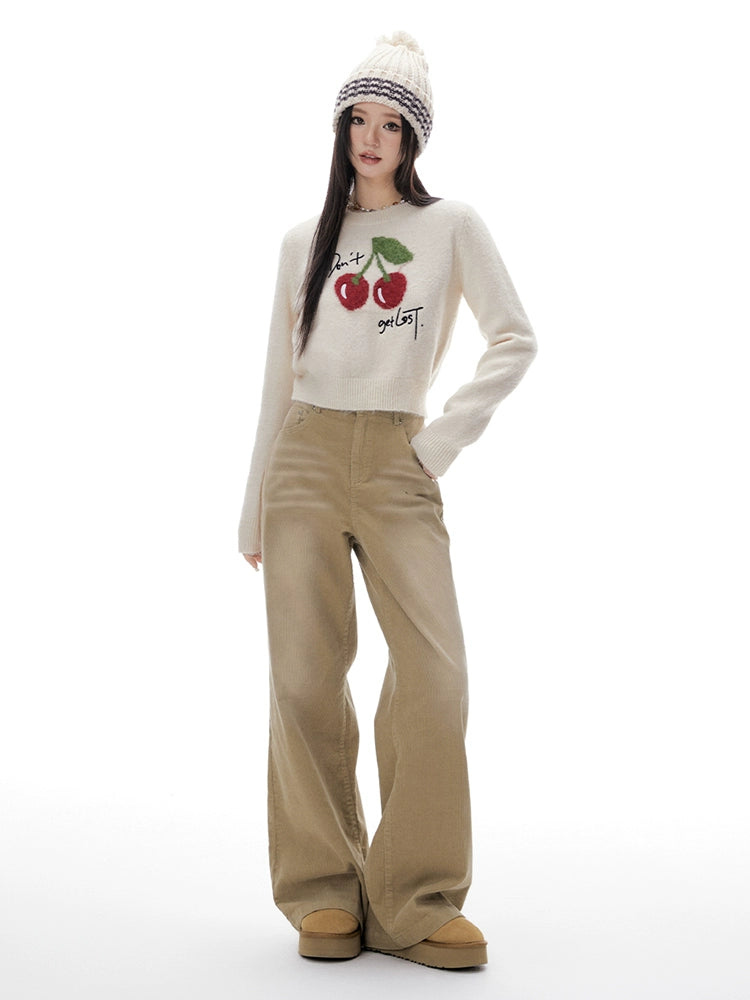 Imone Vintage Heavy Corduroy Loose Straight Casual Pants