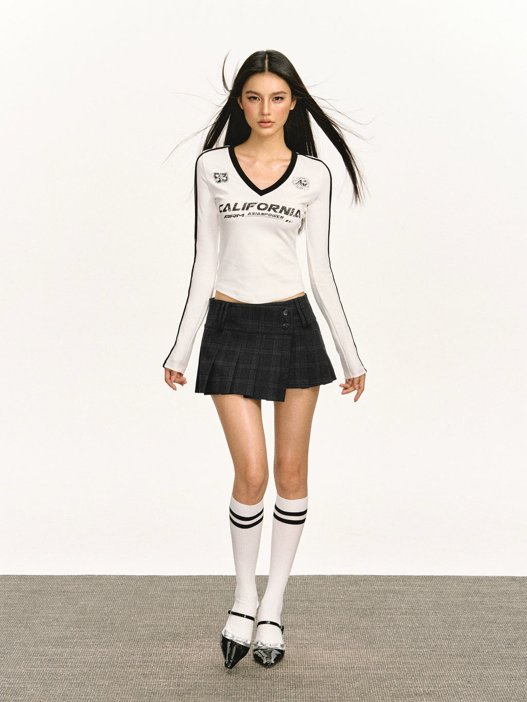 Ariseism Vintage Plaid Hip Wrap Low Waist Skirt