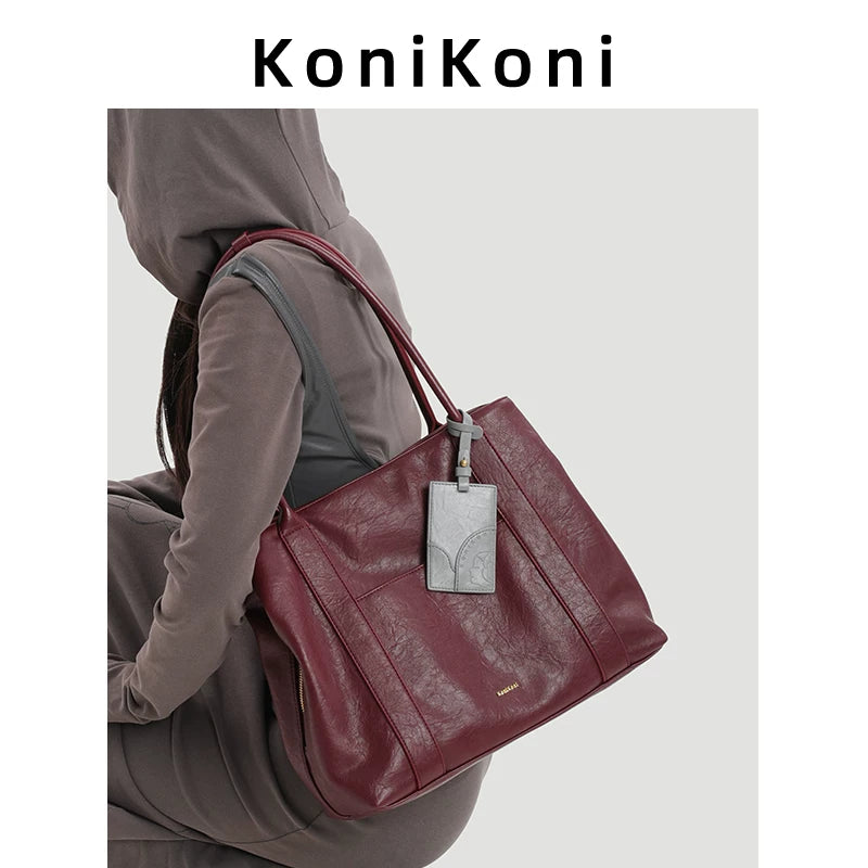 KoniKoni Niche Shoulder Bag Underarm Large Bag
